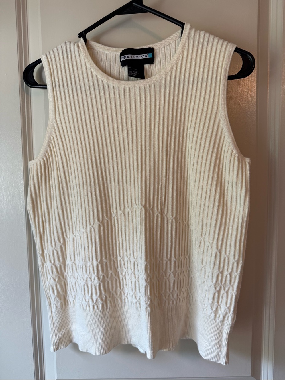 Requirements Ribbed Sleeveless Crewneck Top - Ivory